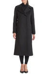 Sofia Cashmere Wool Blend Notch Lapel Coat In Charcoal