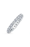 Bling Jewelry Cubic Zirconia Stackable Eternity Ring In Clear
