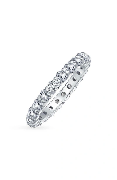 Bling Jewelry Cubic Zirconia Stackable Eternity Ring In Clear