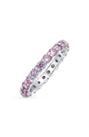 Bling Jewelry Cubic Zirconia Stackable Eternity Ring In Pink