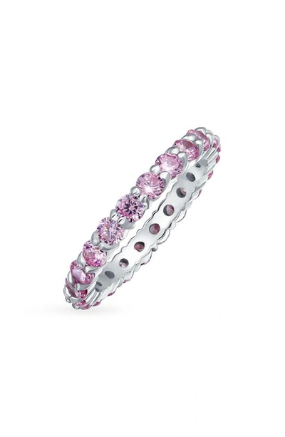 Bling Jewelry Cubic Zirconia Stackable Eternity Ring In Pink