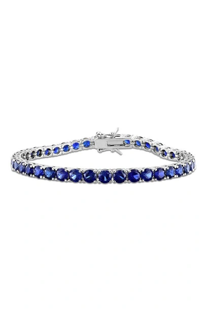 Delmar Lab Created Blue Sapphire Tennis Bracelet