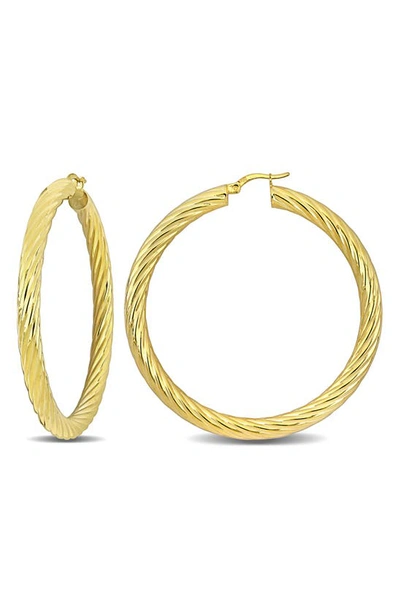 Delmar Twisted Hoop Earrings In Gold
