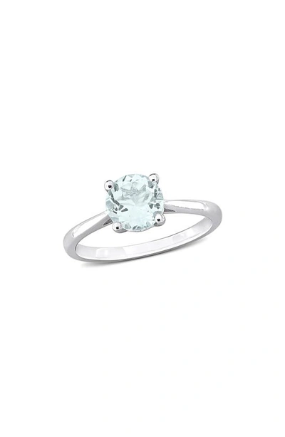 Delmar Aquamarine Solitaire Ring In Blue