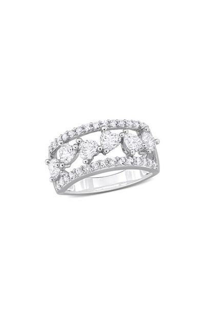 Delmar Lab Created White Sapphire Ring In Silver