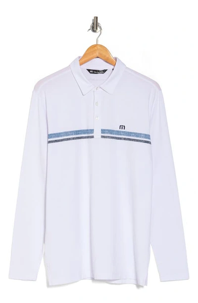 Travismathew Heater 2.0 Stretch Long Sleeve Golf Polo In White