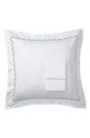 Melange Home Set Of 2 Scallop Embroidered 600 Thread Count 100% Cotton Euro Shams In Grey