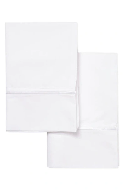 Melange Home Single Embroidered Line 300 Thread Count 100% Cotton Pillowcases In White