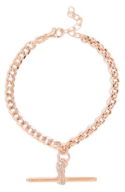 Meshmerise Mix Chain Diamond Bracelet In Rose
