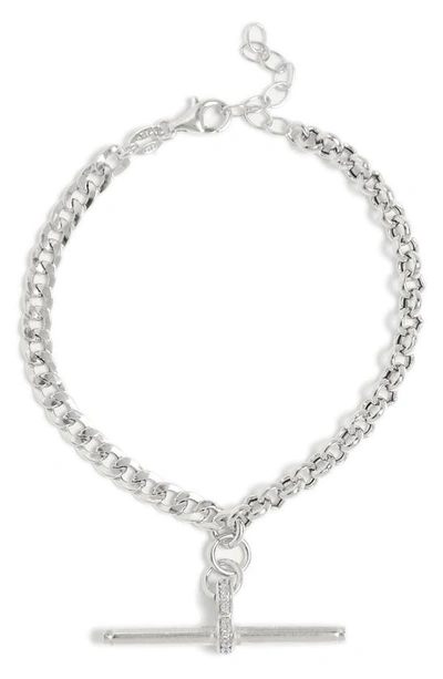 Meshmerise Mix Chain Diamond Bracelet In White