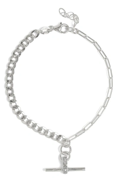 Meshmerise Mix Chain Diamond Bracelet In Silver