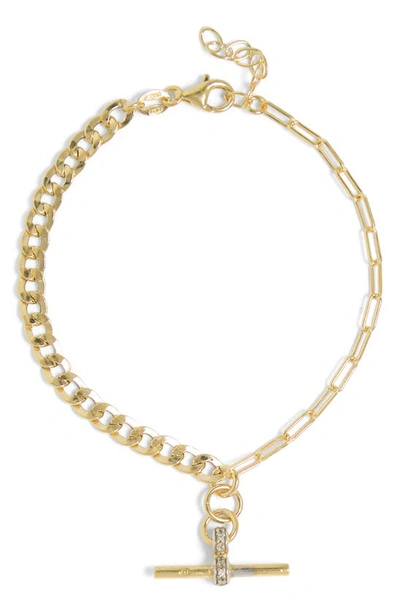 Meshmerise Mix Chain Diamond Bracelet In Yellow