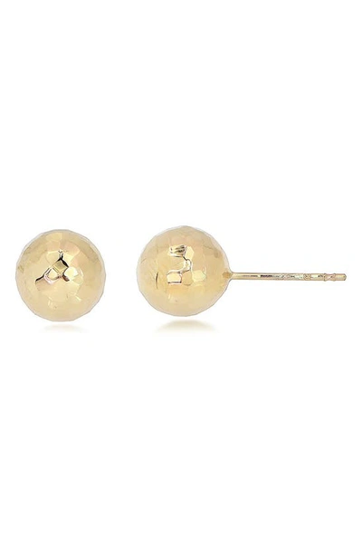 Candela Jewelry 14k Yellow Gold Textured Ball Stud Earrings