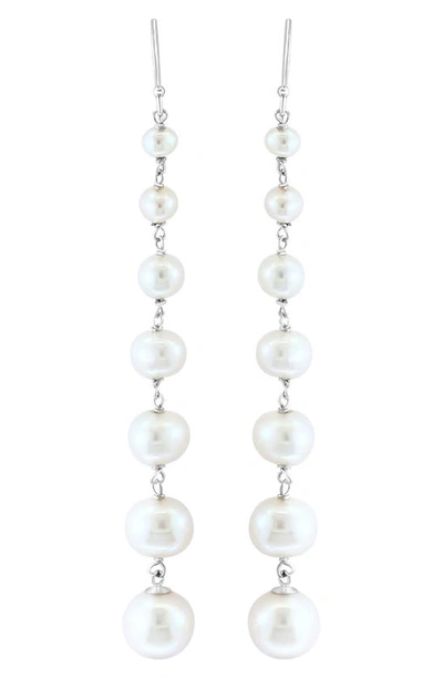 Effy Sterling Silver 3–9mm Graduated Freshwater Pearl Drop Earrings In White