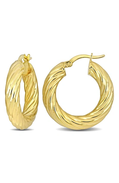 Delmar Round Twist Hoop Earrings In Gold