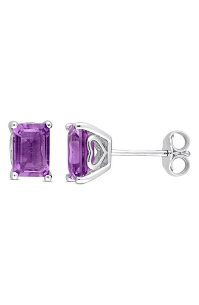 Delmar Amethyst Octagon Stud Earrings In Purple