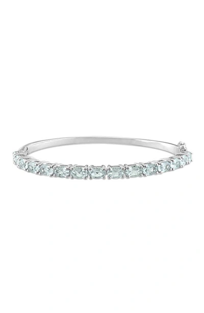 Delmar Oval Cut Aquamarine Bangle Bracelet In Blue