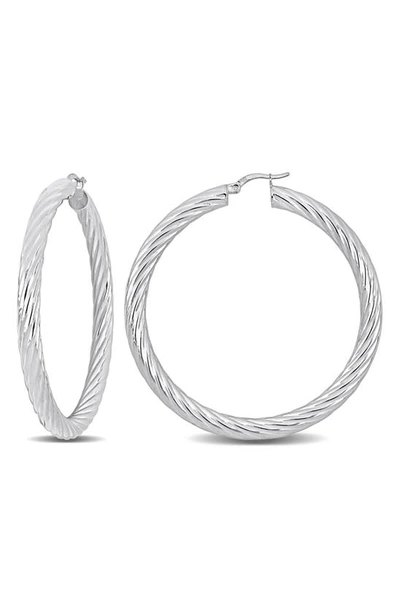 Delmar Sterling Silver Twisted Hoop Earrings