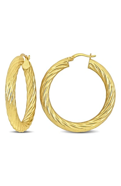 Delmar 40mm Twist Hoop Earrings In Gold