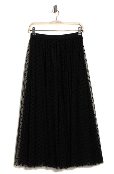 Dr2 By Daniel Rainn Swiss Dot A-line Skirt In Black
