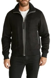 Robert Graham Faux Suede Bomber Jacket In Black