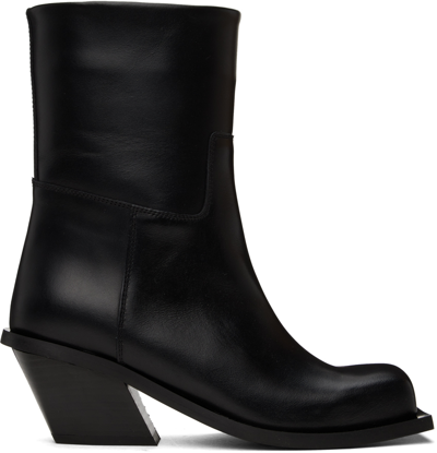 Gia Borghini 60mm Blondine Leather Ankle Boots In Black