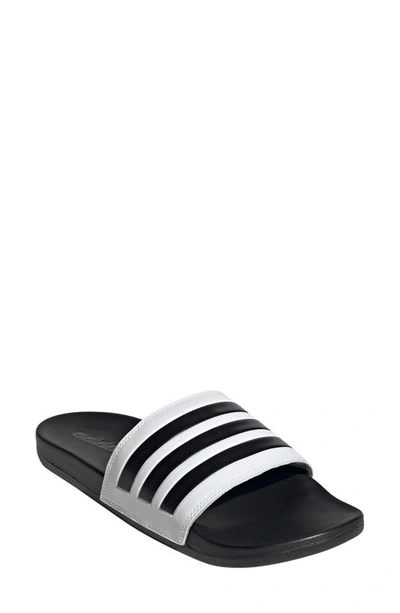 Adidas Originals Gender Inclusive Adilette Comfort Sport Slide Sandal In White/ Black/ Black