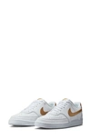 Nike Court Vision Low Sneaker In White/ Metallic Gold-white