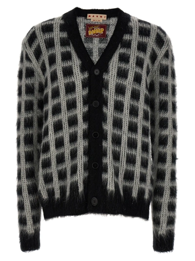 Marni Brushed Check Fuzzy Wuzzy Jumper, Cardigans