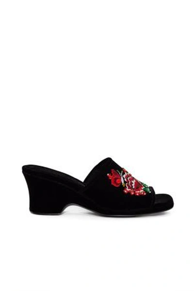 Opening Ceremony Sally Embroidered Slide Sandal In Black