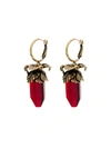 Alexander Mcqueen Iris Pendant Earrings In Red