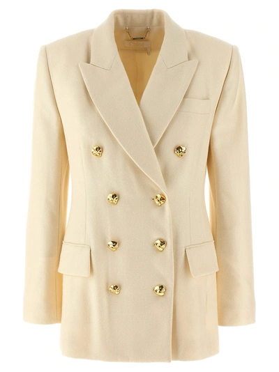 Chloé Tailored Double-breasted Blazer Jackets White