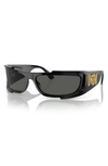 Versace 67mm Rectangular Sunglasses In Black