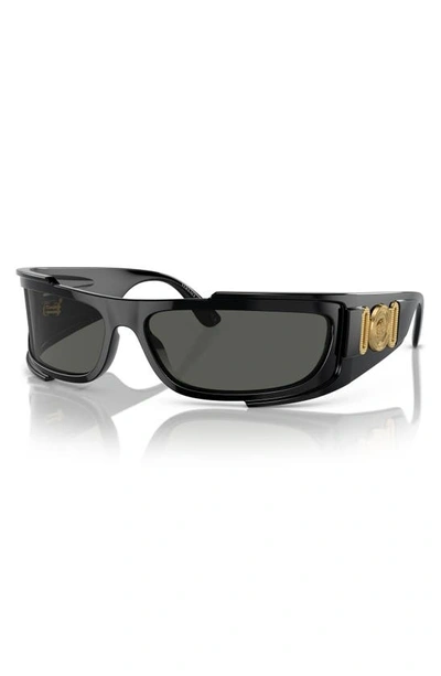 Versace 67mm Rectangular Sunglasses In Black