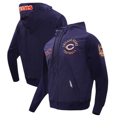 Pro Standard Navy Chicago Bears Hybrid Woven Full-zip Hoodie