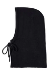 Stewart Of Scotland Cashmere Rib Knit Hood In Black