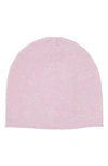 Stewart Of Scotland Cashmere Two-tone Knit Beanie In Light Pink