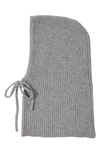 Stewart Of Scotland Cashmere Rib Knit Hood In Grey