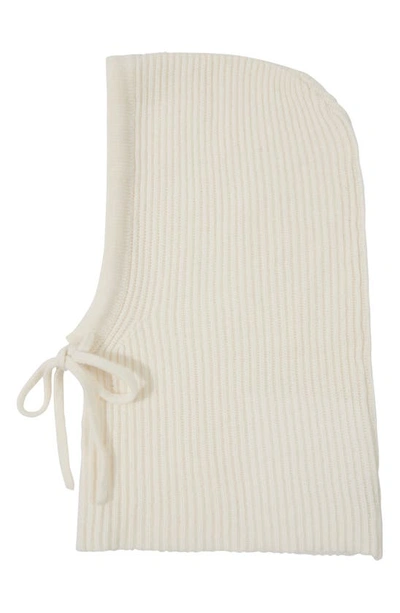 Stewart Of Scotland Cashmere Rib Knit Hood In Ivory