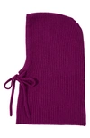Stewart Of Scotland Cashmere Rib Knit Hood In Purple