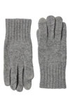 Stewart Of Scotland Cashmere Rib Knit Gloves In Grey