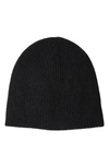 Stewart Of Scotland Cashmere Double Layer Rib Knit Beanie In Black