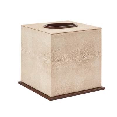 Addison Ross Ltd Uk Ecru Faux Shagreen Tissue Box In Neutral