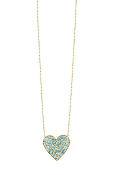 Bony Levy Blc 14k Gold Swiss Blue Topaz Heart Pendant Necklace In 14k Yellow Gold