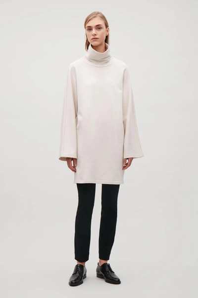 cos dress beige Cos Sculpted Turtleneck Dress
