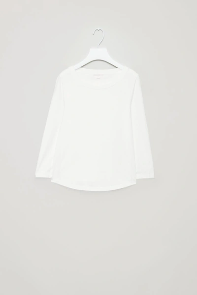 Cos &frac34;-sleeved Cotton Top In White