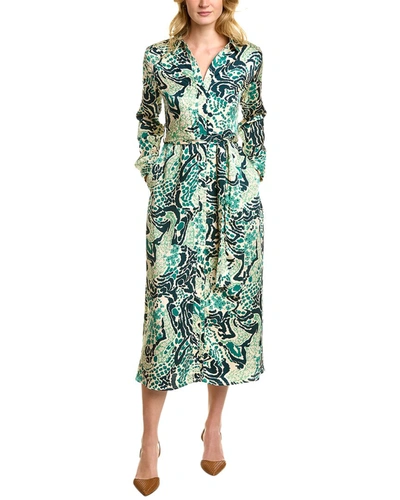 Anna Kay Belted Maxi Dress In Green