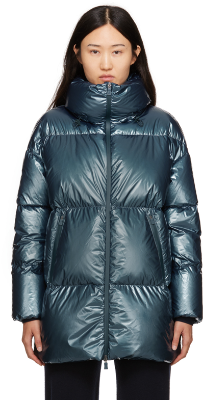 Herno Blue Laminar Down Jacket In 9217 Medium Blue