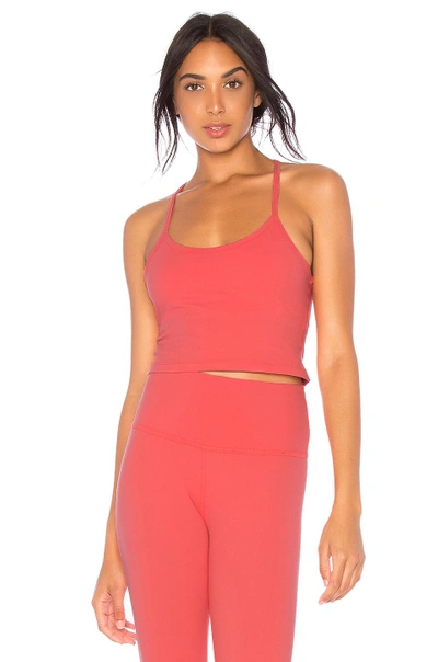 Beyond Yoga Slim Racerback Cropped Tank In Coral
