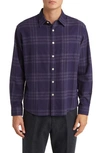 Nn07 Deon 5465 Plaid Organic Cotton Flannel Button-up Shirt In Blue